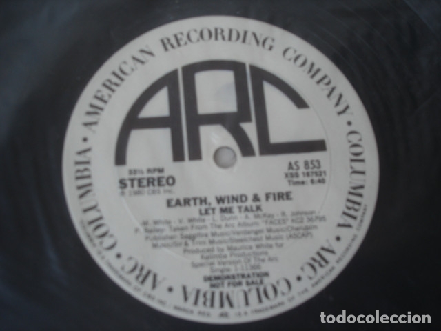 Discos de vinilo: Earth, Wind & Fire     Let Me Talk (promo, USA) - Foto 1