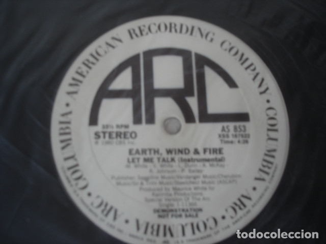 Discos de vinilo: Earth, Wind & Fire     Let Me Talk (promo, USA) - Foto 2