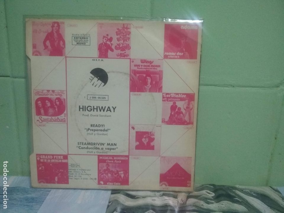 Discos de vinilo: HIGHWAY  READY  SINGLE SPAIN 1973 PDELUXE - Foto 2