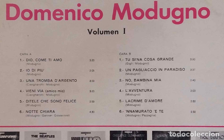 Discos de vinilo: DOMENICO MODUGNO VOL 1. LP ESPA&Ntilde;A - Foto 2