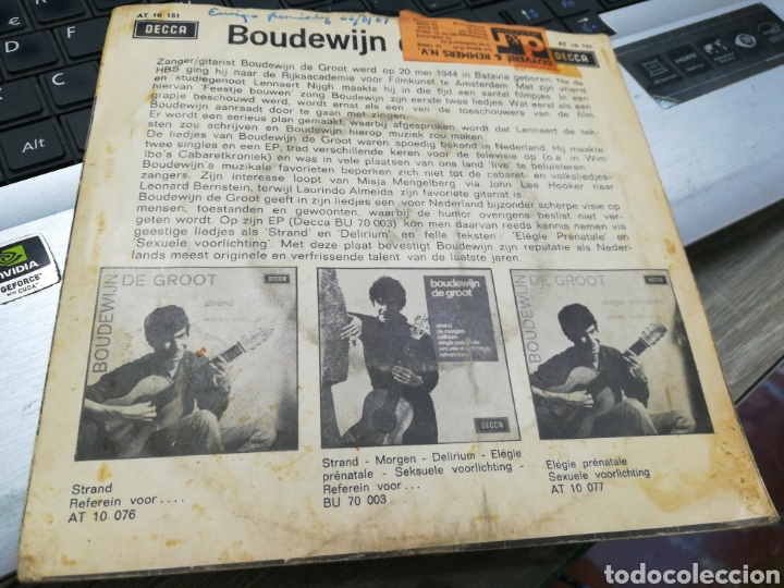 Discos de vinilo: Boudewijn de groot single noordzee / apocalyps Holanda 1965 - Foto 2