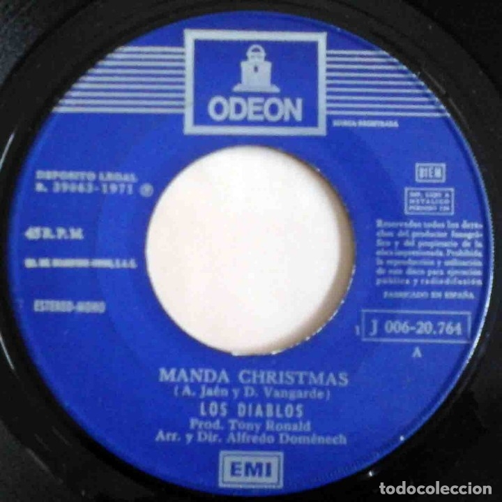Discos de vinilo: Los Diablos - Manda Christmas / Cara al viento - Foto 2