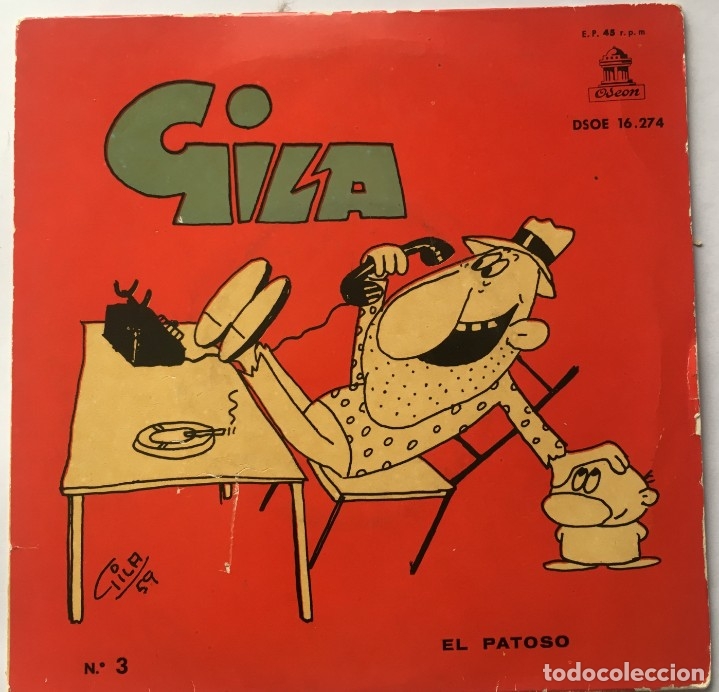 Discos de vinilo: GILA, PATOSO,QUE TIPOS, SINGLE DEL A&Ntilde;O 1959.- ODEON - Foto 1