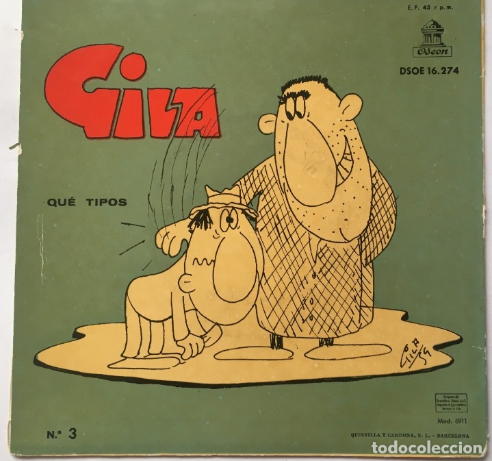 Discos de vinilo: GILA, PATOSO,QUE TIPOS, SINGLE DEL A&Ntilde;O 1959.- ODEON - Foto 2