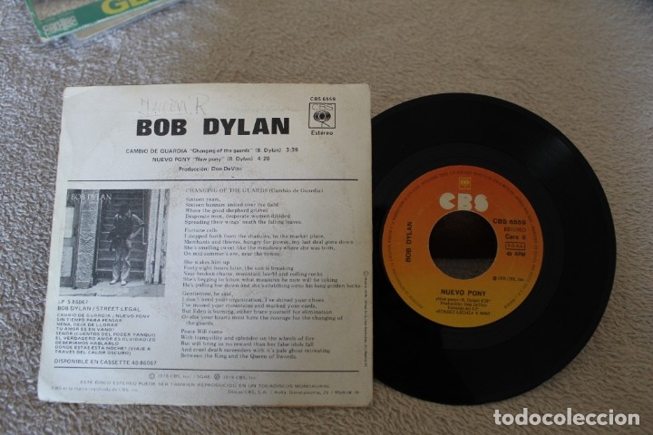 Discos de vinilo: BOBDYLAN CAMBIO DE GUARDIA SINGLE 1978 - Foto 2