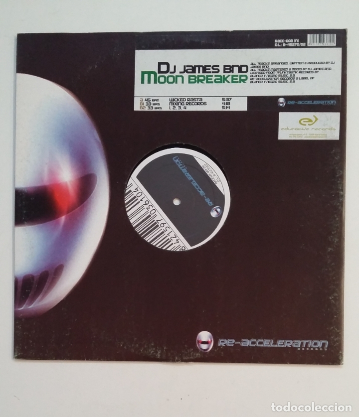 Discos de vinilo: DJ. JAMES BND. MOON BREAKER. MAXI SINGLE. TDKDA61 - Foto 2