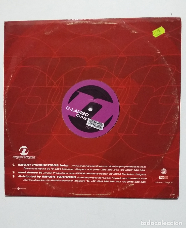 Discos de vinilo: D-LAMBO CRAZY. EXTENDED VERSION. NIGHT FLIGHT. MAXI SINGLE. TDKDA62 - Foto 2