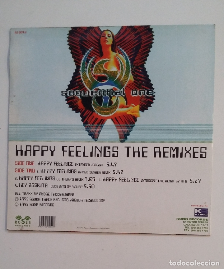 Discos de vinilo: Sequential One &lrm;&ndash; Happy Feelings. MAXI SINGLE. TDKDA62 - Foto 2