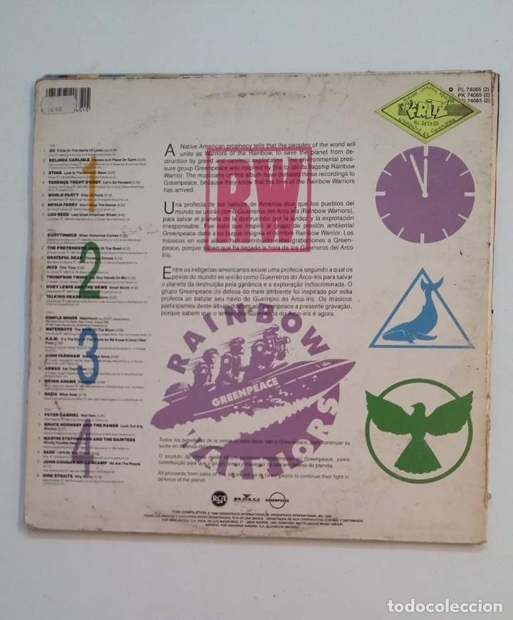 Discos de vinilo: GREENPEACE - RAINBOW WARRIOS. DOBLE LP. TDKDA62 - Foto 2