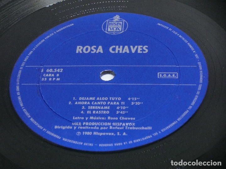 Discos de vinilo: LP - ROSA CHAVES - 1980 - Foto 4