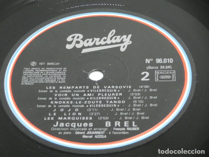 Discos de vinilo: LP - JAQUES BREL - BREL - CARPETA ABIERTA - GATEFOLD - 1977 - Foto 6