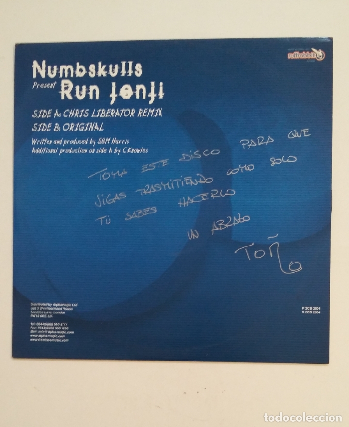 Discos de vinilo: NUMBSKULLS. RUN JENJI. MAXI SINGLE. TDKDA62 - Foto 2