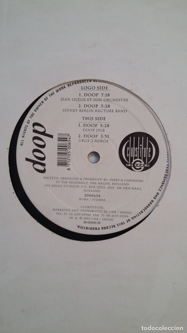 Discos de vinilo: DOOP. FERRY & GARNEFSKI. MAXI SINGLE. HOLANDA. TDKDA62 - Foto 3