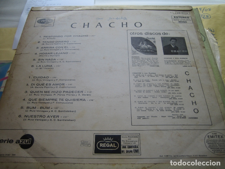 Discos de vinilo: CHACHO - 1970 - Foto 2