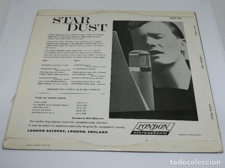 Discos de vinilo: LP - STAR DUST - PAT BOONE- - Foto 2