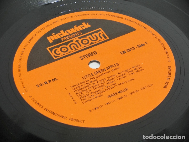 Discos de vinilo: LP - ROGER MILLER - LITTLE GREEN APPLES - Foto 5