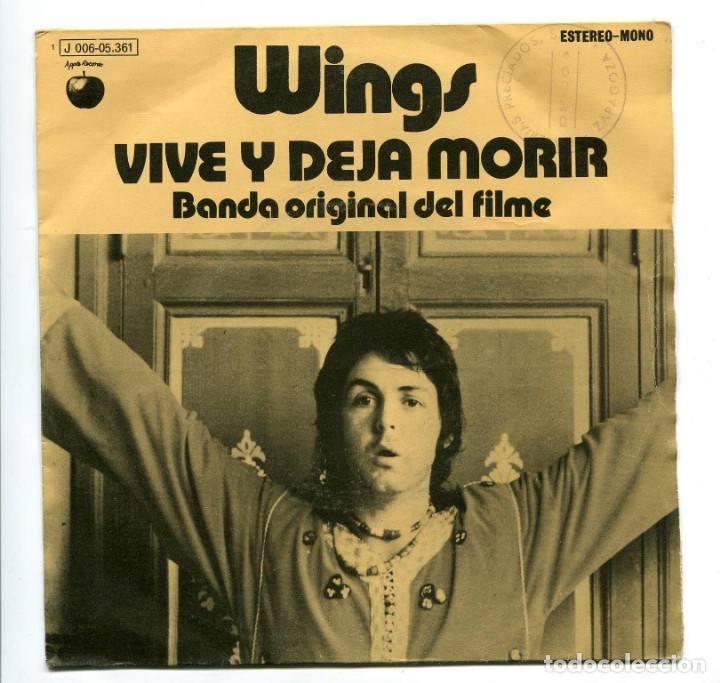 Discos de vinilo: PAUL McCARTNEY. WINGS VIVE Y DEJA MORIR. SINGLE. - Foto 1