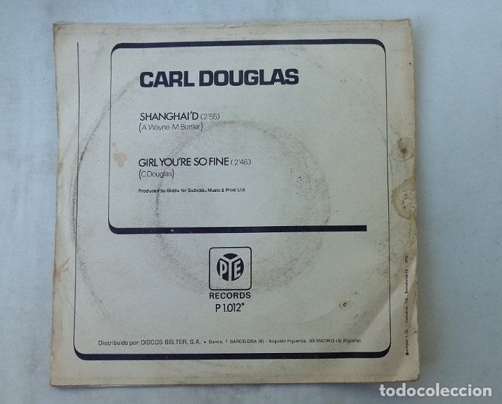 Discos de vinilo: CARL DOUGLAS. SHANGHAID. SINGLE. TDKDS15 - Foto 2