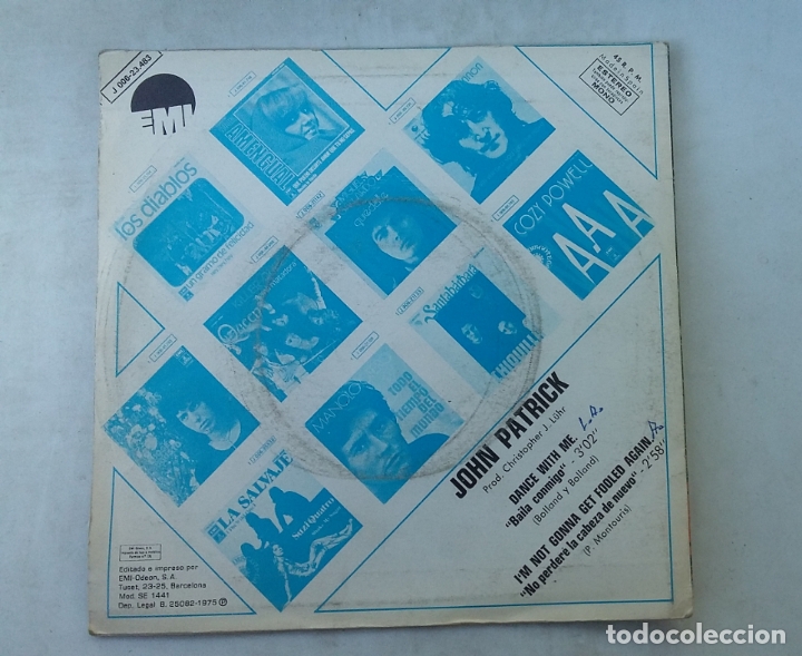 Discos de vinilo: John Patrick - Baila conmigo. Dance with me. SINGLE. TDKDS15 - Foto 2