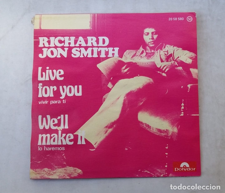 Discos de vinilo: RICHARD JON SMITH - LIVE FOR YOU - SINGLE. TDKDS15 - Foto 2