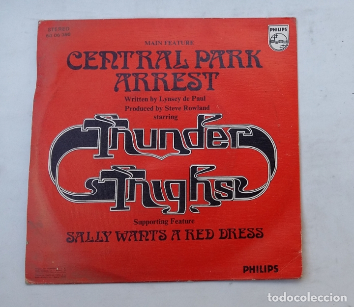Discos de vinilo: Thunder Thighs. Central Park Arrest. SINGLE. TDKDS16 - Foto 2