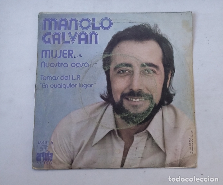 Discos de vinilo: MANOLO GALVAN. MUJER / NUESTRA CASA. SINGLE. tdkds16 - Foto 2