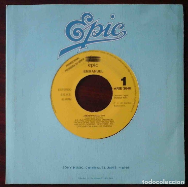 Discos de vinilo: Emmanuel - Jarro Pichao (Epic 1991) - Foto 1