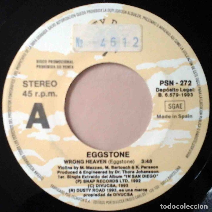 Discos de vinilo: Eggstone - Wrong Heaven (Promocional) - Foto 2
