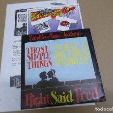 Discos de vinilo: RIGHT SAID FRED (SN) THOSE SIMPLE THINGS AÑO – 1992 – HOJA PROMOCIONAL + HOJA MERCHANDISING. Lote 176506347