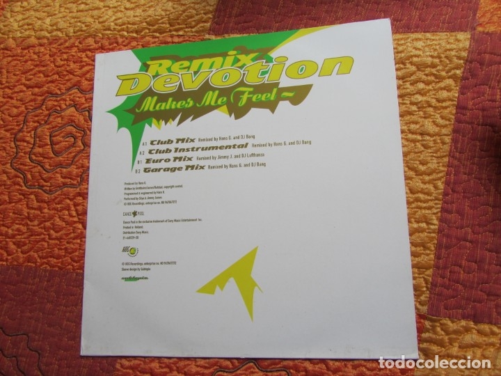 Discos de vinilo: REMIX DEVOTION- MAXI-SINGLE VINILO- TITULO MAKES ME FEEL- CON 4 TEMAS- ORIGINAL DEL 94-NUEVO - Foto 1