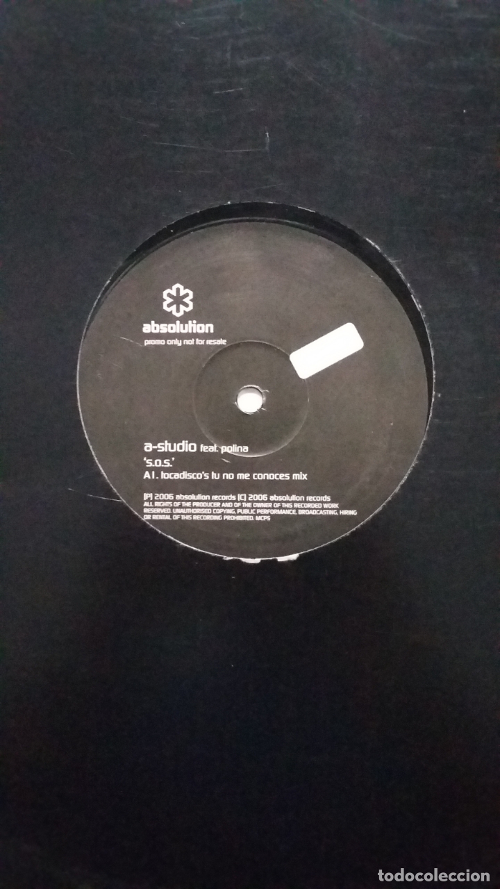 Discos de vinilo: A-STUDIO FEAT POLINA. S.O.S. ABSOLUTION. MAXI SINGLE. TDKDA65 - Foto 2