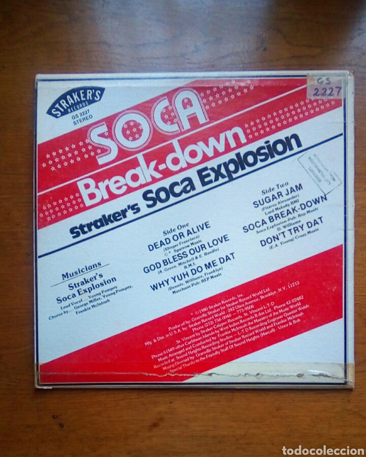 Discos de vinilo: Strakers Soca Explosion - Soca break-down, Strakers Records, 1980. US. - Foto 3