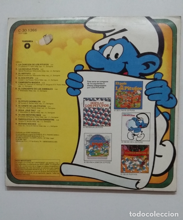 Discos de vinilo: LOS TELE PITUFOS. TELEPITUFOS. LP. TKDDA67 - Foto 2