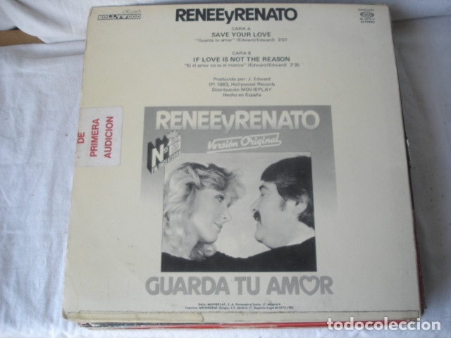Discos de vinilo: Ren&eacute;e & Renato   Guarda Tu Amor - Foto 2