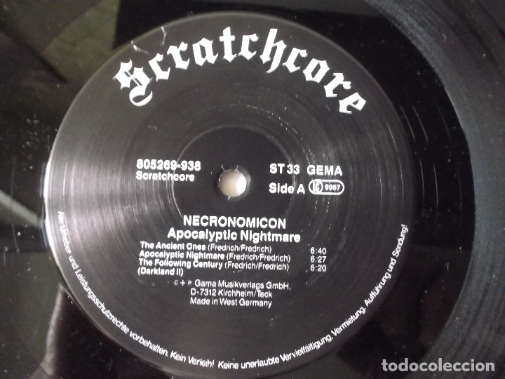 Discos de vinilo: Necronomicon. Apocalyptic Nightmare, Scratchcore LP Germany 1987 - Foto 5