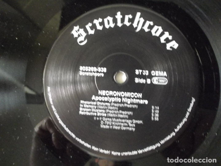 Discos de vinilo: Necronomicon. Apocalyptic Nightmare, Scratchcore LP Germany 1987 - Foto 7