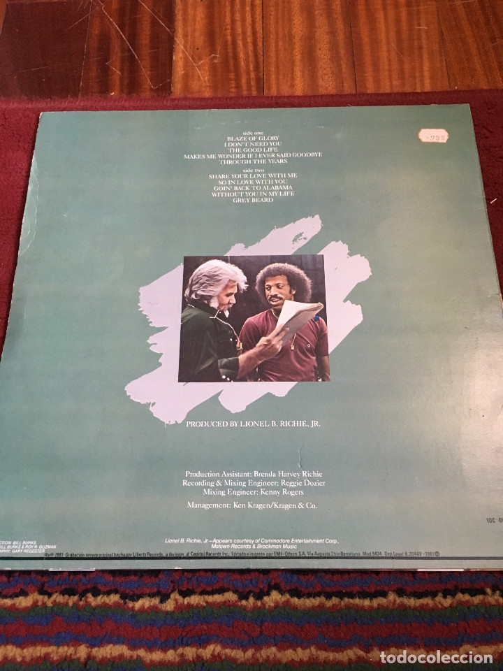Discos de vinilo: KENNY ROGERS-COMPARTE TU AMOR-LP - Foto 2