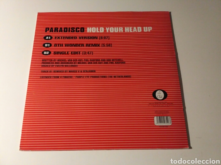 Discos de vinilo: Paradisco - Hold Your Head Up - Foto 2