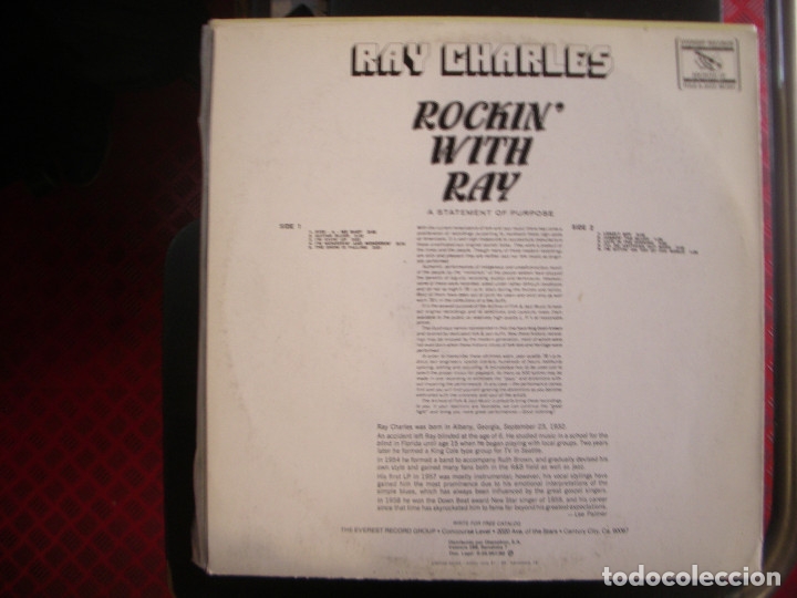 Discos de vinilo: RAY CHARLES- ROCKIN&acute; WITH RAY. LP. - Foto 2