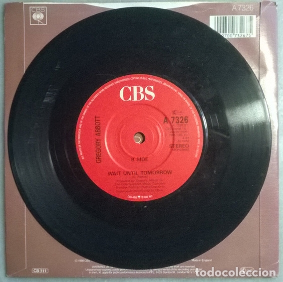 Discos de vinilo: Gregory Abbott. Shake you down/ Wait until tomorrow. CBS, UK 1986 single - Foto 3