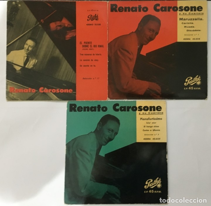 Discos de vinilo: LOTE DE 3 SINGLES RENATO CAROSONE - Foto 1