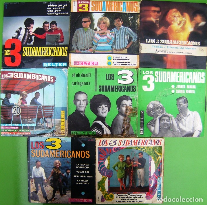 Discos de vinilo: Lote 8 Singles de Los 3 Sudamericanos - Foto 1