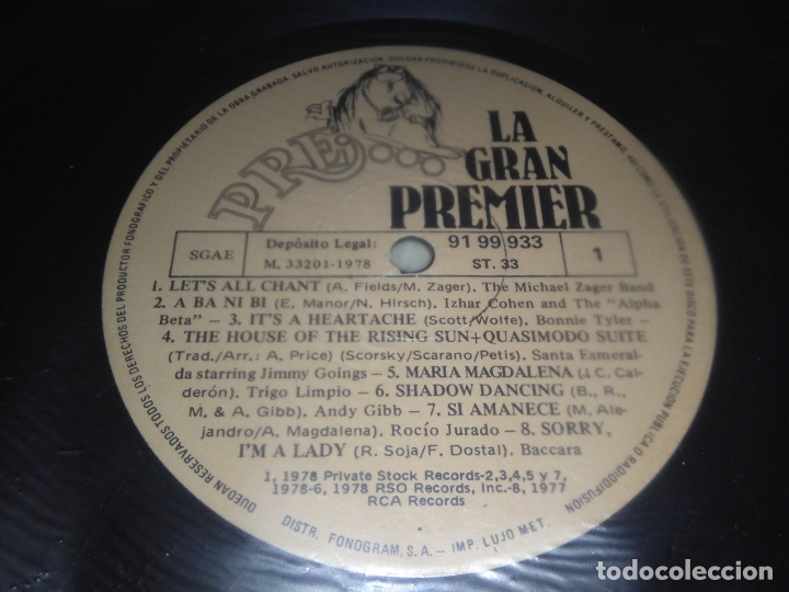Discos de vinilo: Disco vinilo lp La gran premier - Foto 2