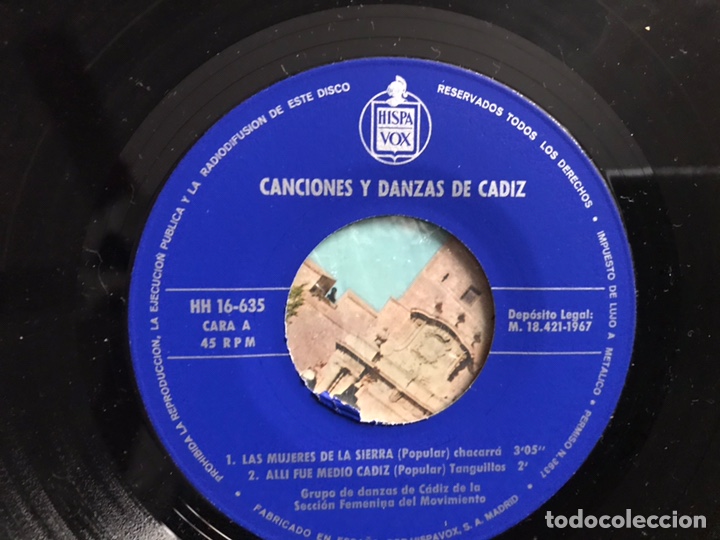 Discos de vinilo: Canciones y danzas de C&aacute;diz - Foto 3