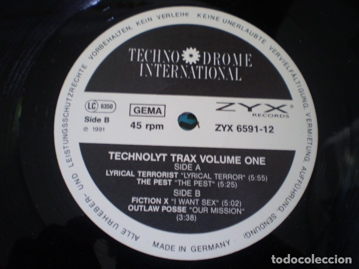 Discos de vinilo: TECHNOLYT. TRAX VOLUME ONE. A&Ntilde;O 1991 - Foto 3