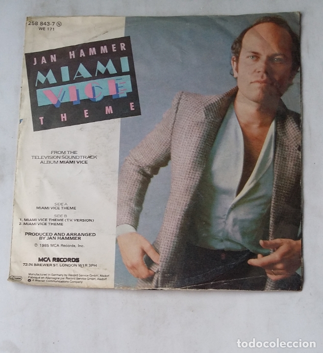 Discos de vinilo: JAN HAMMER. MIAMI VICE THEME. SINGLE. TDKDS17 - Foto 2