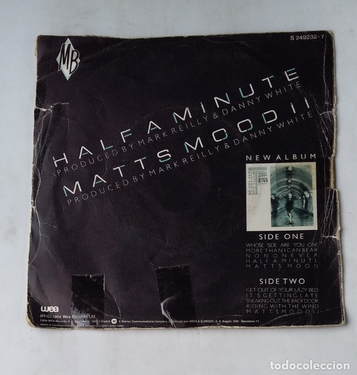 Discos de vinilo: MATT BIANCO - HALF A MINUTE. single. TDKDS17 - Foto 2
