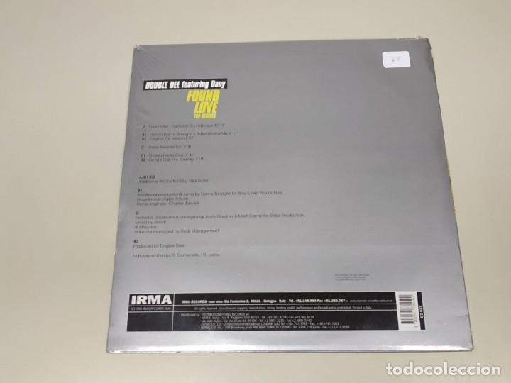Discos de vinilo: Double Dee - Found Love (Top Remixes) (2x12&rdquo;) 1995/IT - Foto 2