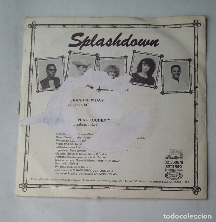Discos de vinilo: SPLASHDOWN. its a brand new day. single. TDKDS17 - Foto 2