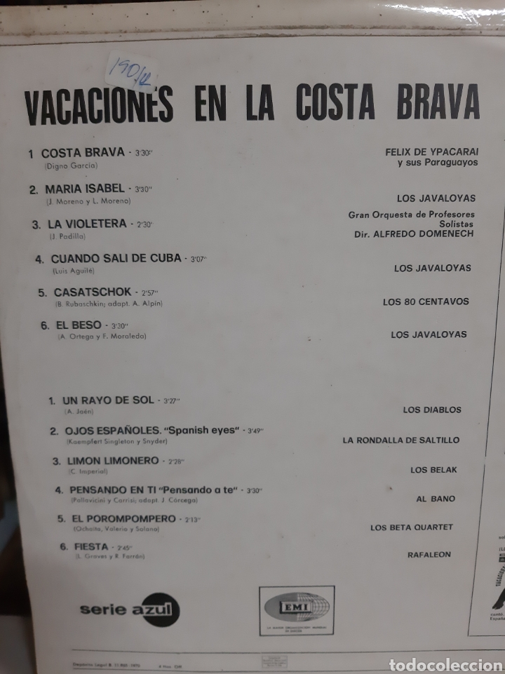 Discos de vinilo: Vacaciones Cista Brava 1970 - Foto 2